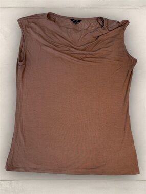 RW&CO. Brown Sleeveless Draped Neck Tank sz M